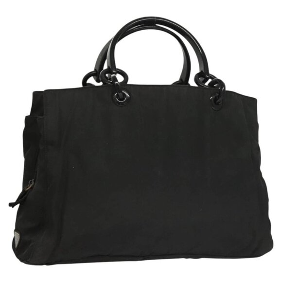PRADA Hand Bag Nylon Black Silver Auth - Picture 1 of 16